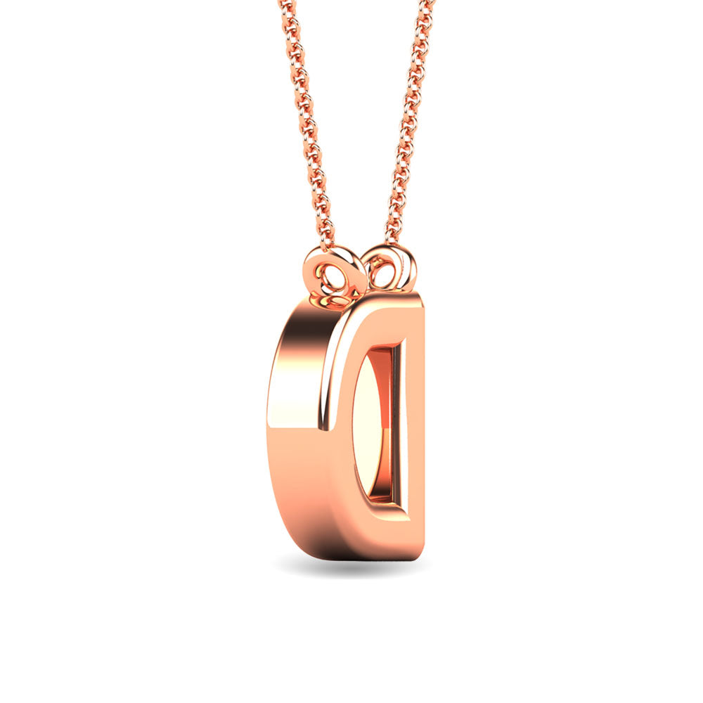 Diamond 1/20 Ct.Tw. Letter D Pendant in 10K Rose Gold&quot;&quot;