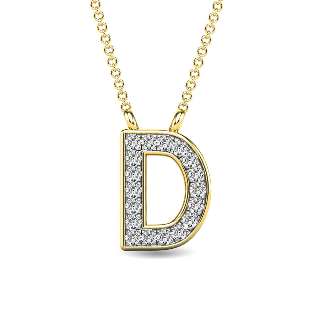 Diamond 1/20 Ct.Tw. Letter D Pendant in 10K Yellow Gold&quot;&quot;