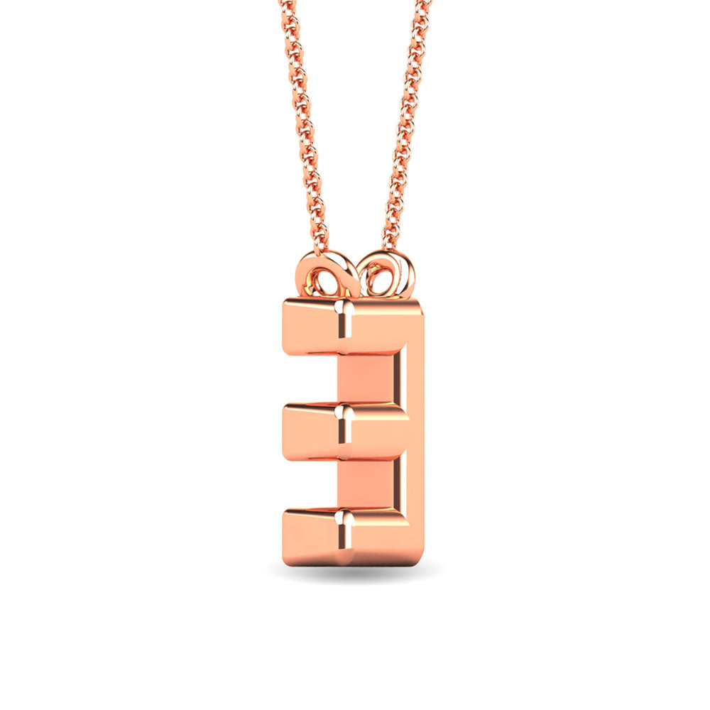 Diamond 1/20 Ct.Tw. Letter E Pendant in 10K Rose Gold&quot;&quot;