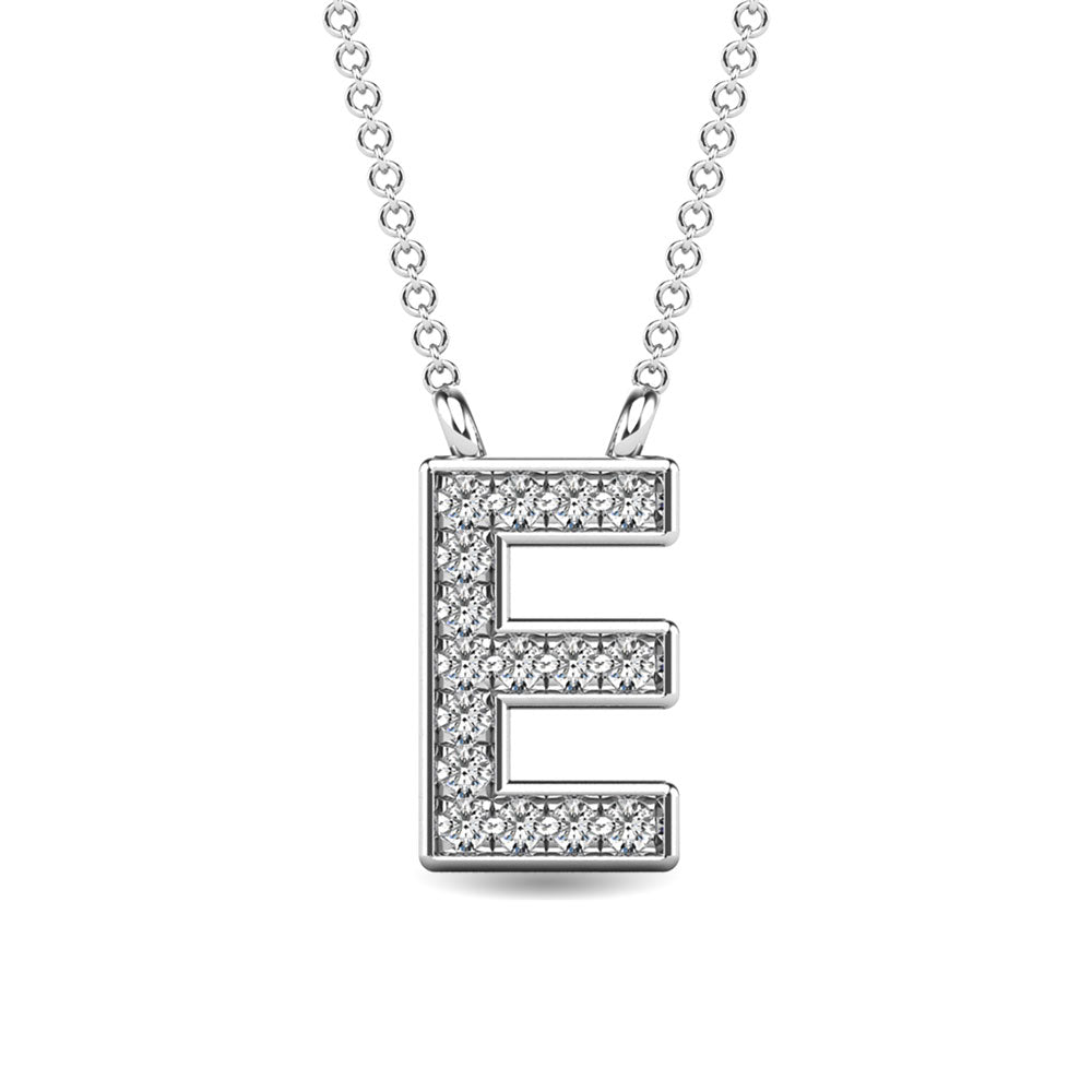 Diamond 1/20 Ct.Tw. Letter E Pendant in 10K White Gold&quot;&quot;