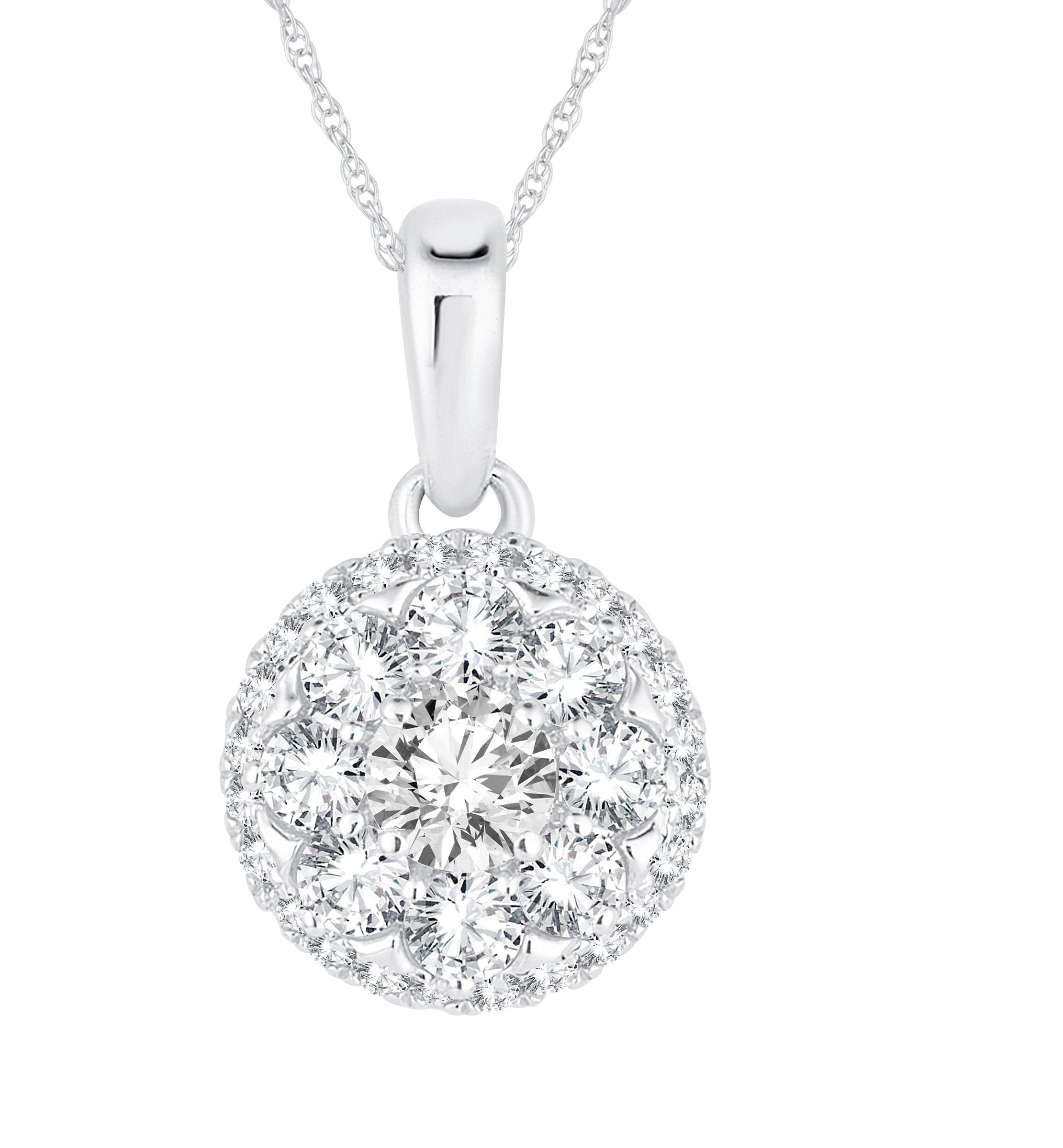 14K White Gold Beautiful 0.50Ct Diamond Pendants