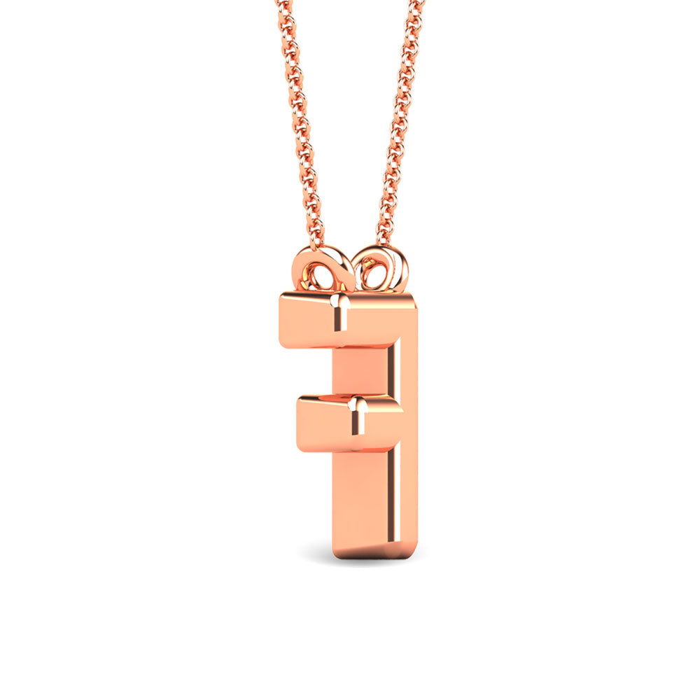 Diamond 1/20 Ct.Tw. Letter F Pendant in 10K Rose Gold&quot;&quot;