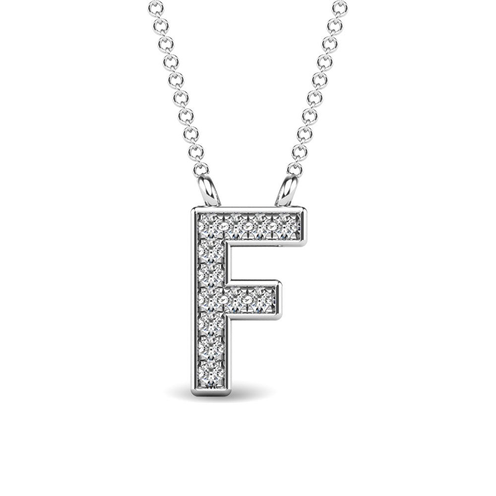 Diamond 1/20 Ct.Tw. Letter F Pendant in 10K White Gold&quot;&quot;