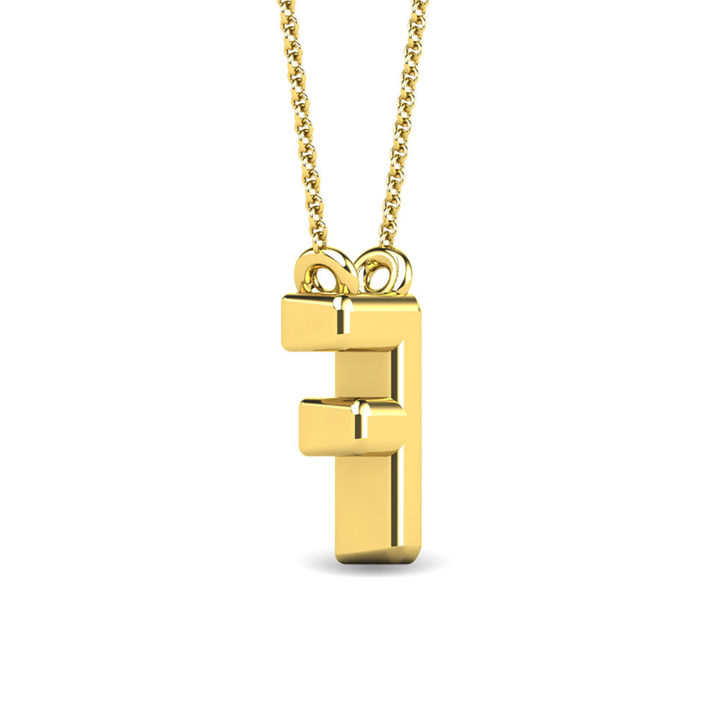 Diamond 1/20 Ct.Tw. Letter F Pendant in 10K Yellow Gold&quot;&quot;