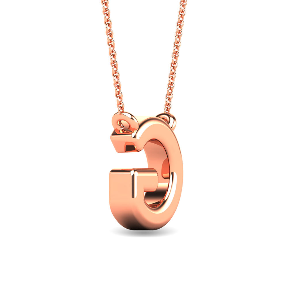 Diamond 1/20 Ct.Tw. Letter G Pendant in 10K Rose Gold&quot;&quot;