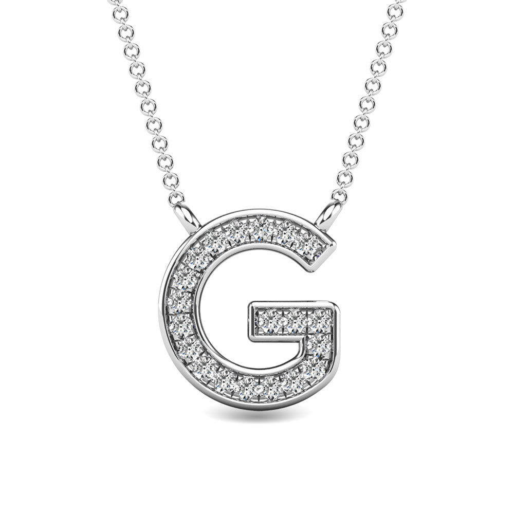 Diamond 1/20 Ct.Tw. Letter G Pendant in 10K White Gold&quot;&quot;