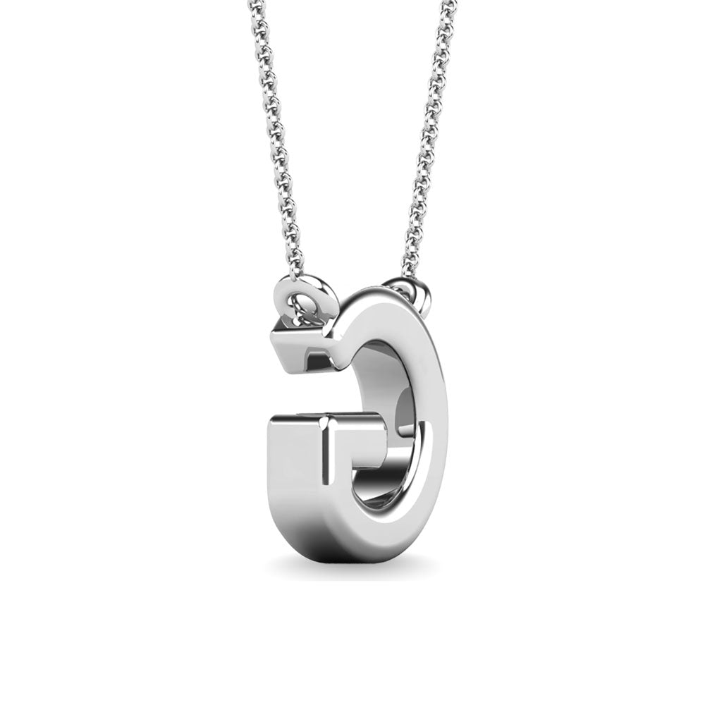 Diamond 1/20 Ct.Tw. Letter G Pendant in 10K White Gold&quot;&quot;