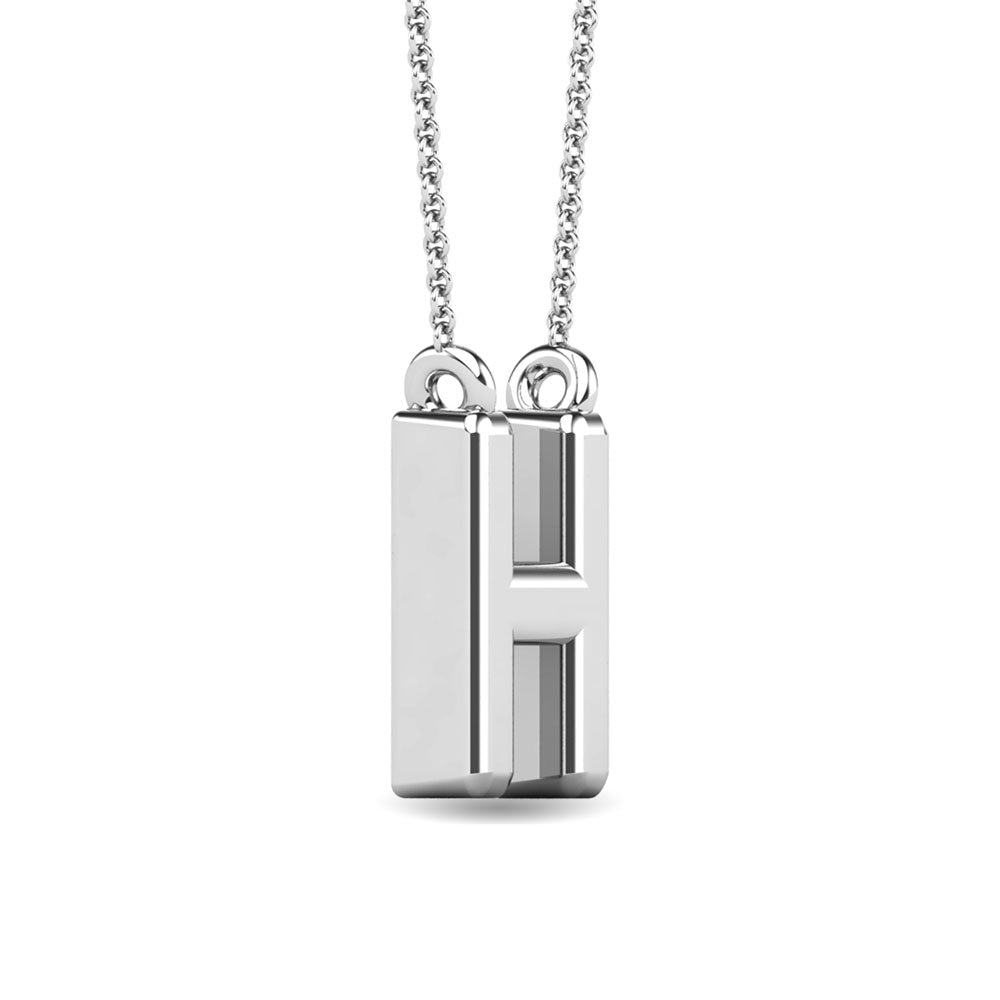 Diamond 1/20 Ct.Tw. Letter H Pendant in 10K White Gold&quot;&quot;