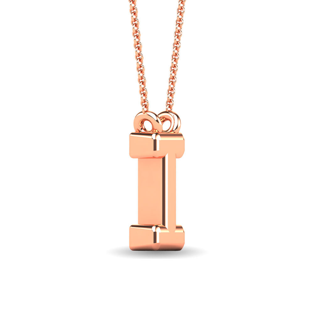 Diamond 1/20 Ct.Tw. Letter I Pendant in 10K Rose Gold&quot;&quot;