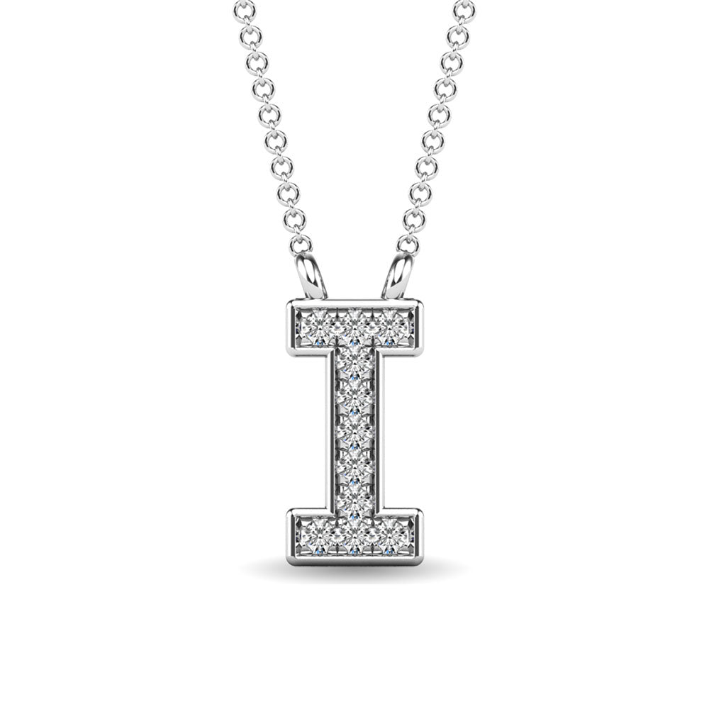 Diamond 1/20 Ct.Tw. Letter I Pendant in 10K White Gold&quot;&quot;