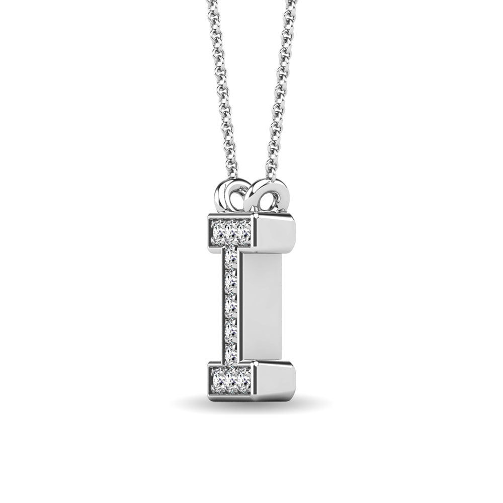 Diamond 1/20 Ct.Tw. Letter I Pendant in 10K White Gold&quot;&quot;