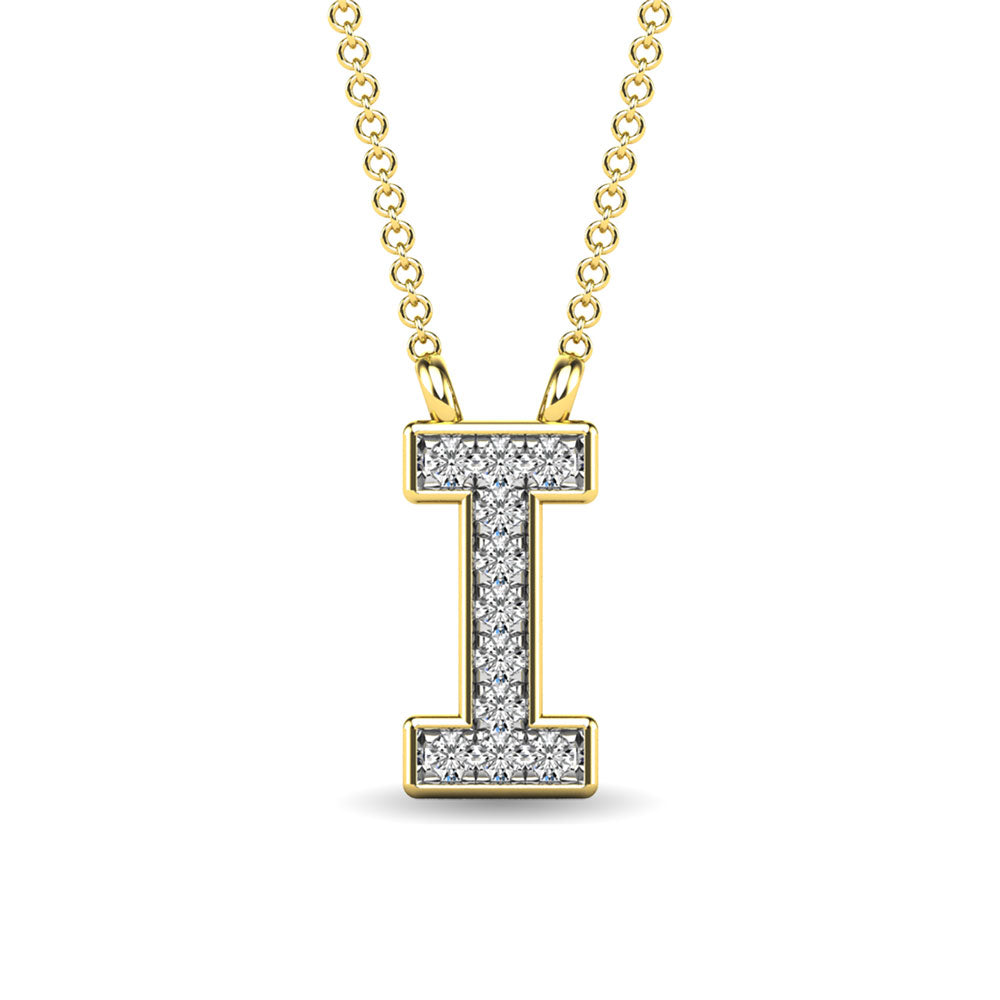 Diamond 1/20 Ct.Tw. Letter I Pendant in 10K Yellow Gold&quot;&quot;