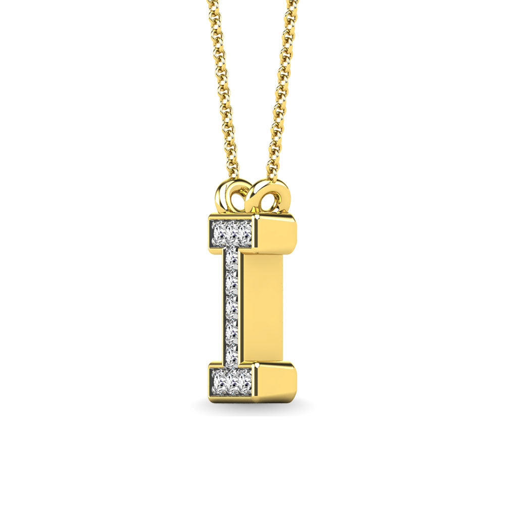 Diamond 1/20 Ct.Tw. Letter I Pendant in 10K Yellow Gold&quot;&quot;