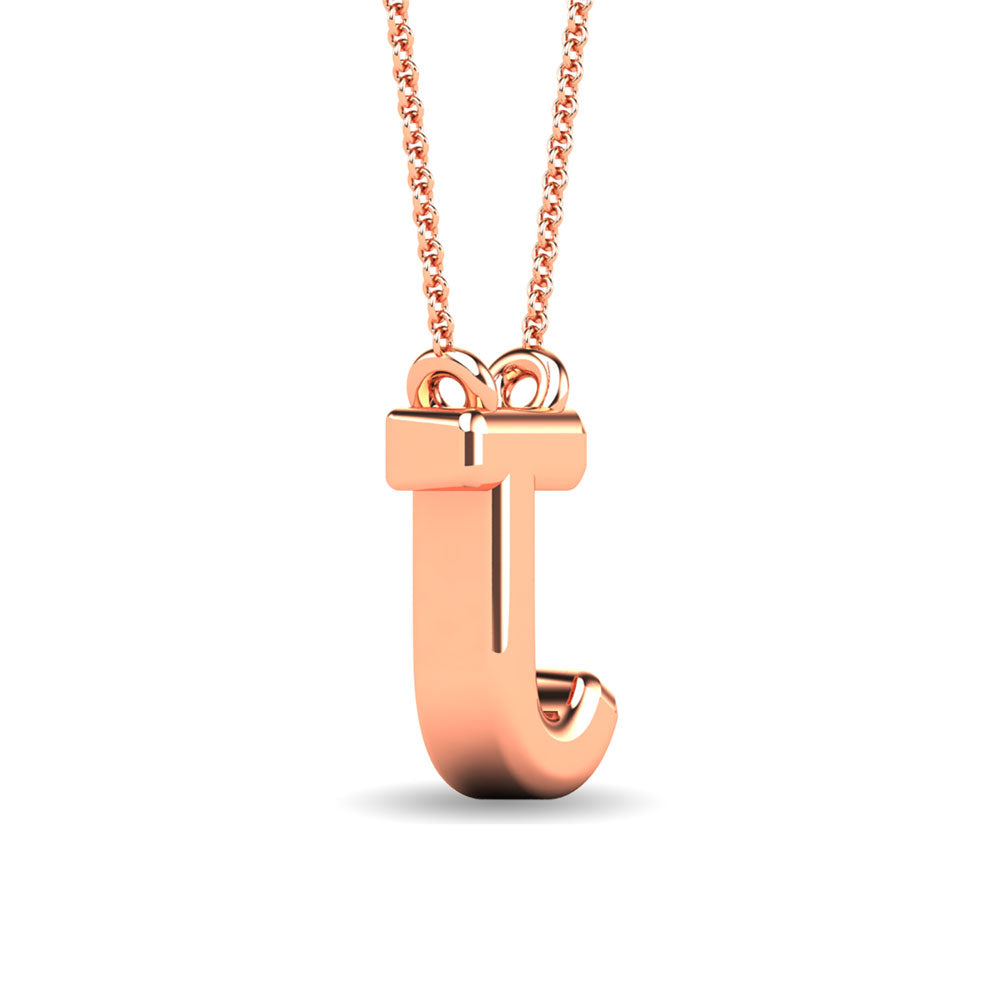 Diamond 1/20 Ct.Tw. Letter J Pendant in 10K Rose Gold&quot;&quot;