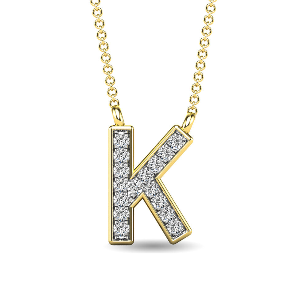 Diamond 1/20 Ct.Tw. Letter K Pendant in 10K Yellow Gold&quot;&quot;