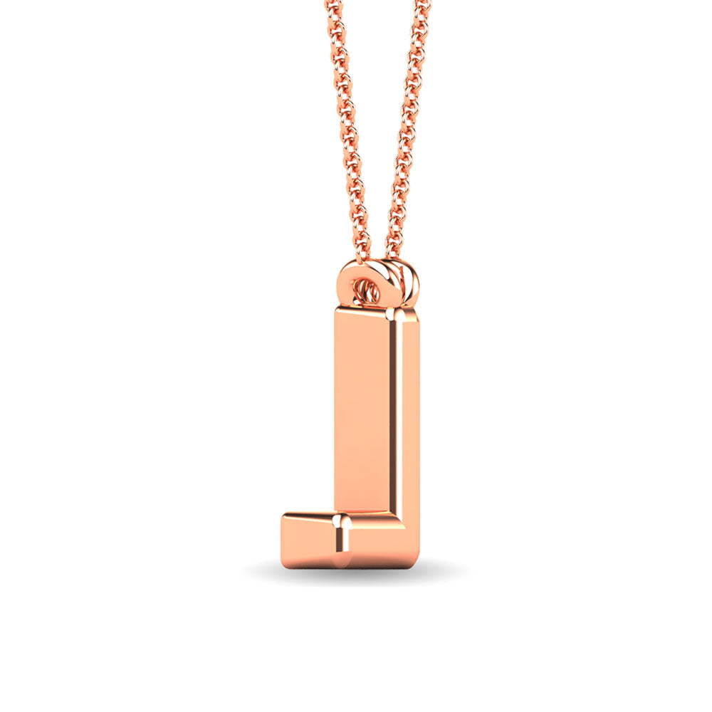 Diamond 1/20 Ct.Tw. Letter L Pendant in 10K Rose Gold&quot;&quot;