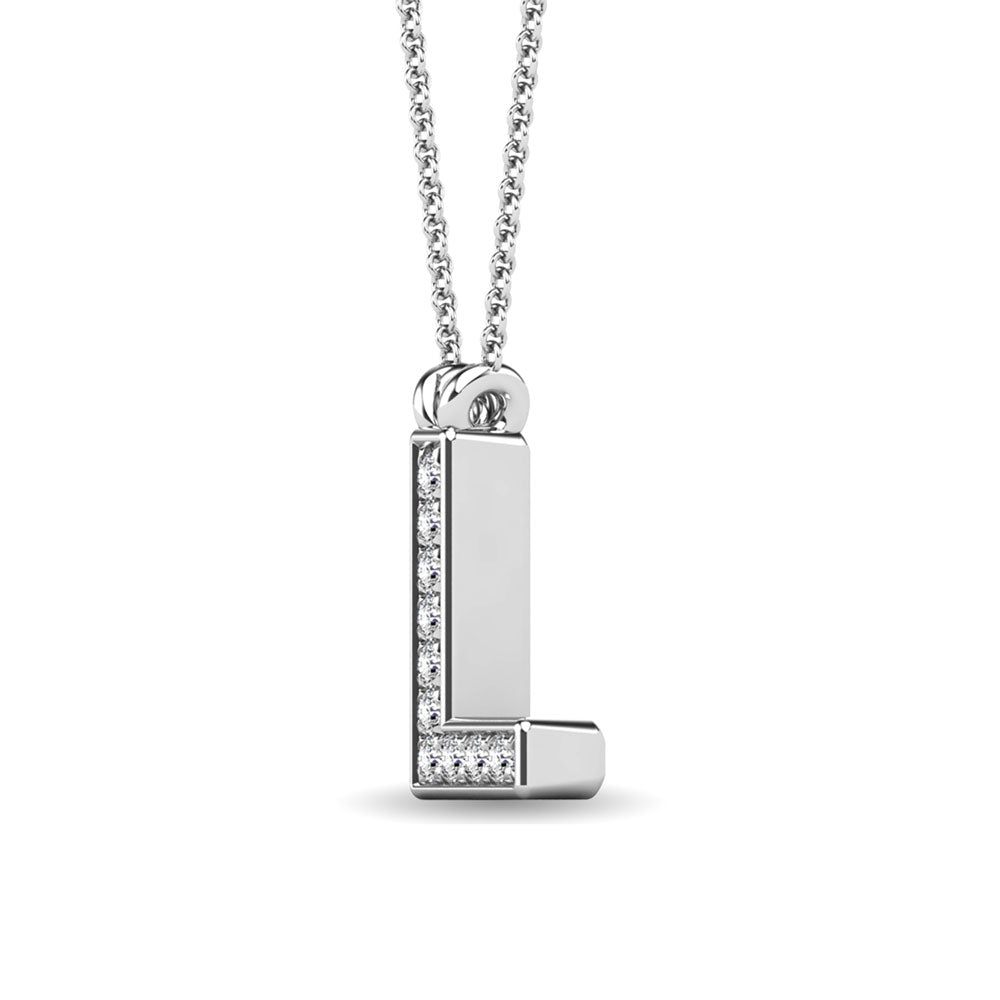 Diamond 1/20 Ct.Tw. Letter L Pendant in 10K White Gold&quot;&quot;