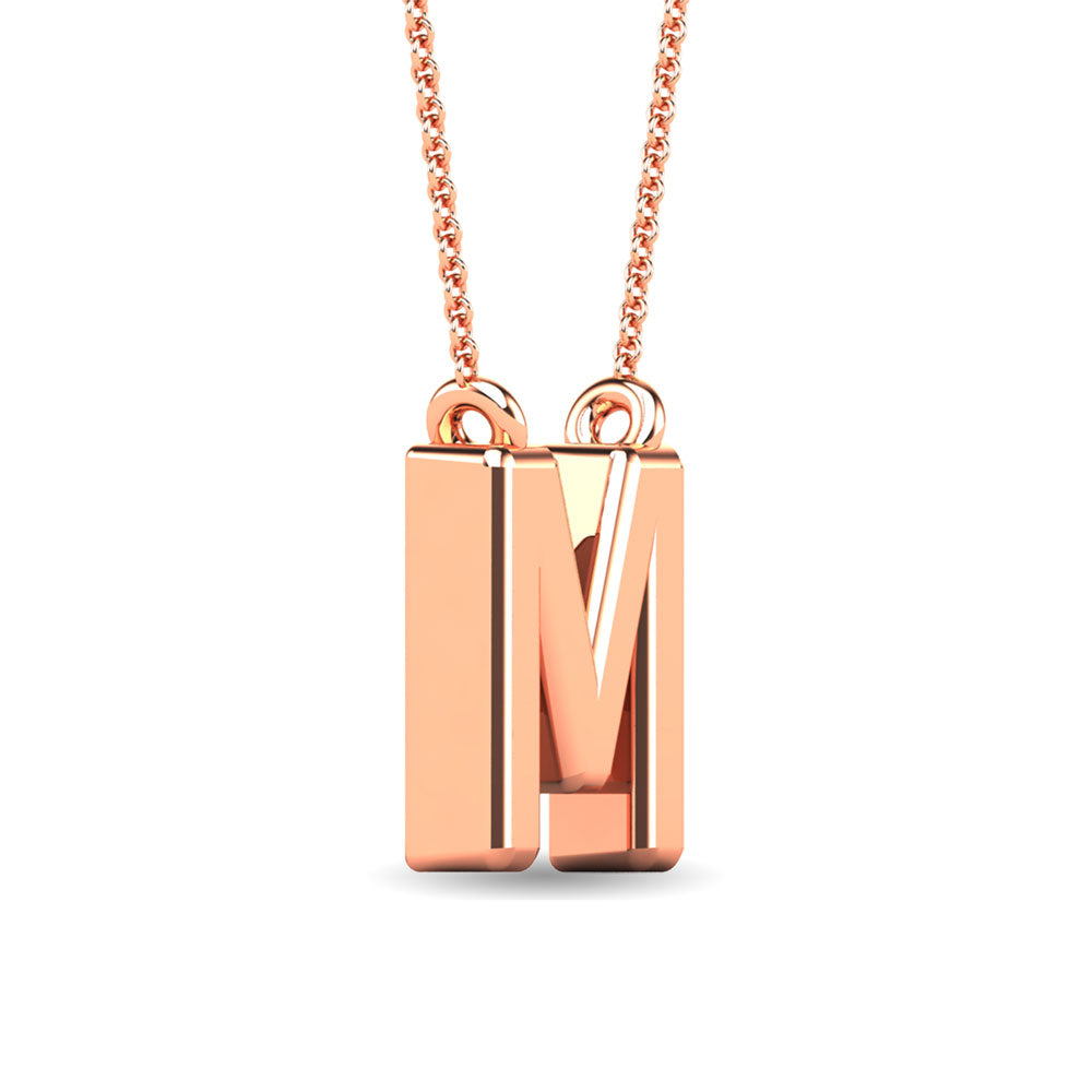 Diamond 1/20 Ct.Tw. Letter M Pendant in 10K Rose Gold&quot;&quot;