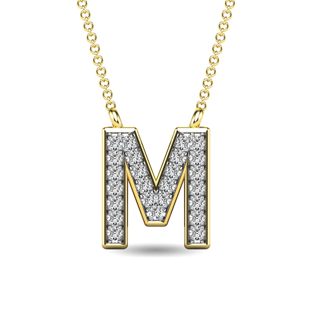 Diamond 1/20 Ct.Tw. Letter M Pendant in 10K Yellow Gold&quot;&quot;