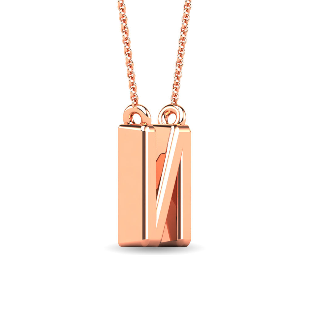 Diamond 1/20 Ct.Tw. Letter N Pendant in 10K Rose Gold&quot;&quot;