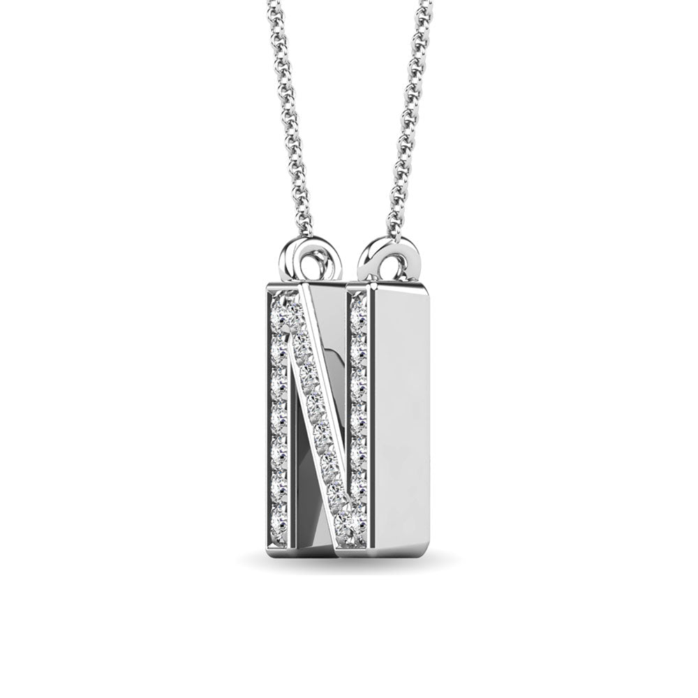 Diamond 1/20 Ct.Tw. Letter N Pendant in 10K White Gold&quot;&quot;