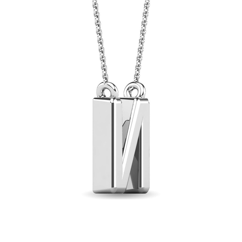 Diamond 1/20 Ct.Tw. Letter N Pendant in 10K White Gold&quot;&quot;