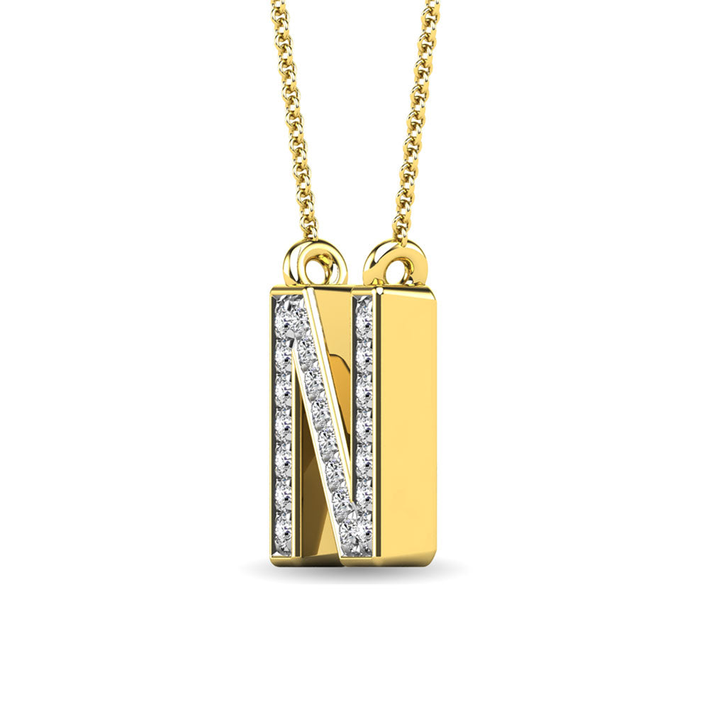 Diamond 1/20 Ct.Tw. Letter N Pendant in 10K Yellow Gold&quot;&quot;