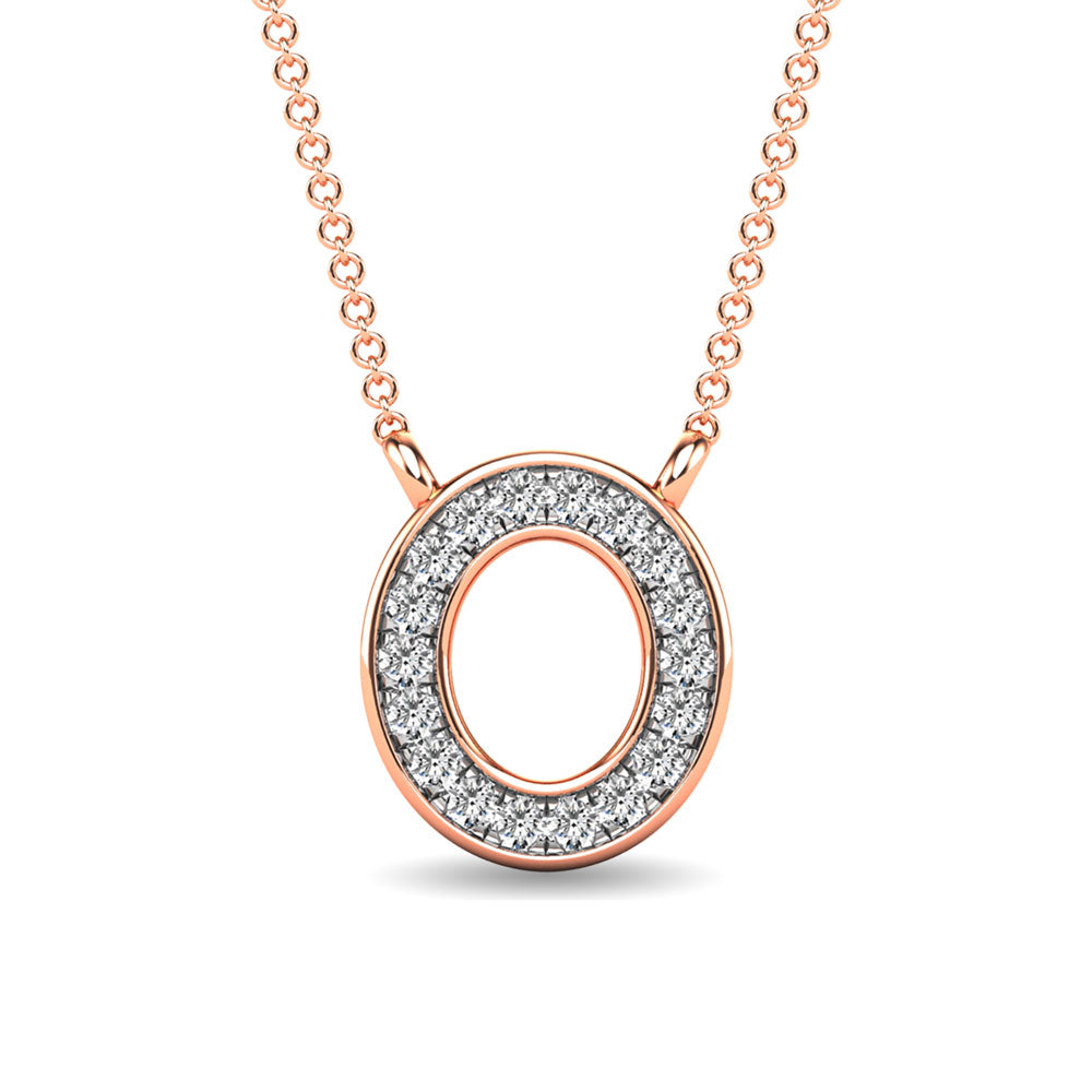 Diamond 1/20 Ct.Tw. Letter O Pendant in 10K Rose Gold&quot;&quot;