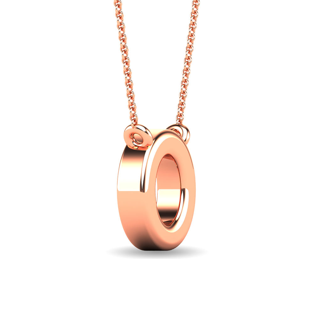 Diamond 1/20 Ct.Tw. Letter O Pendant in 10K Rose Gold&quot;&quot;