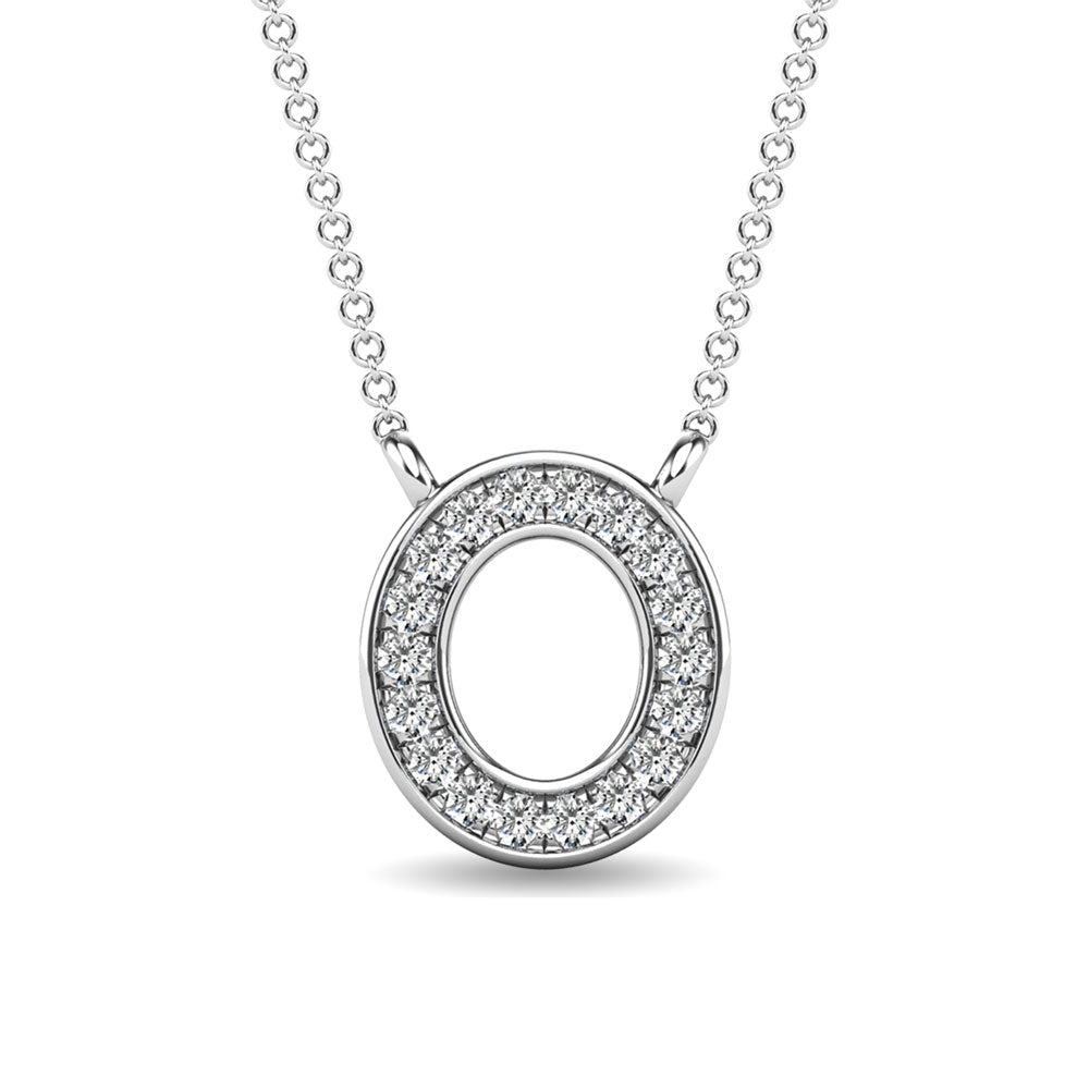 Diamond 1/20 Ct.Tw. Letter O Pendant in 10K White Gold&quot;&quot;