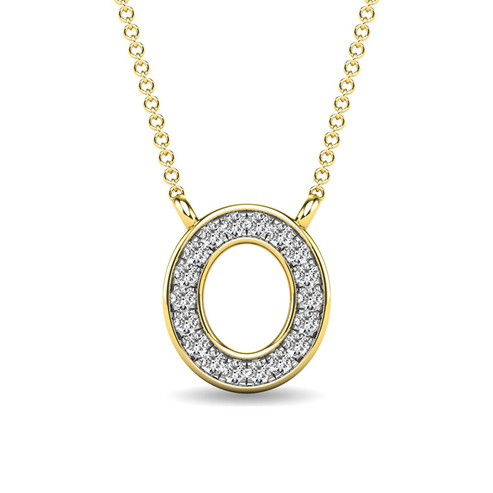 Diamond 1/20 Ct.Tw. Letter O Pendant in 10K Yellow Gold&quot;&quot;