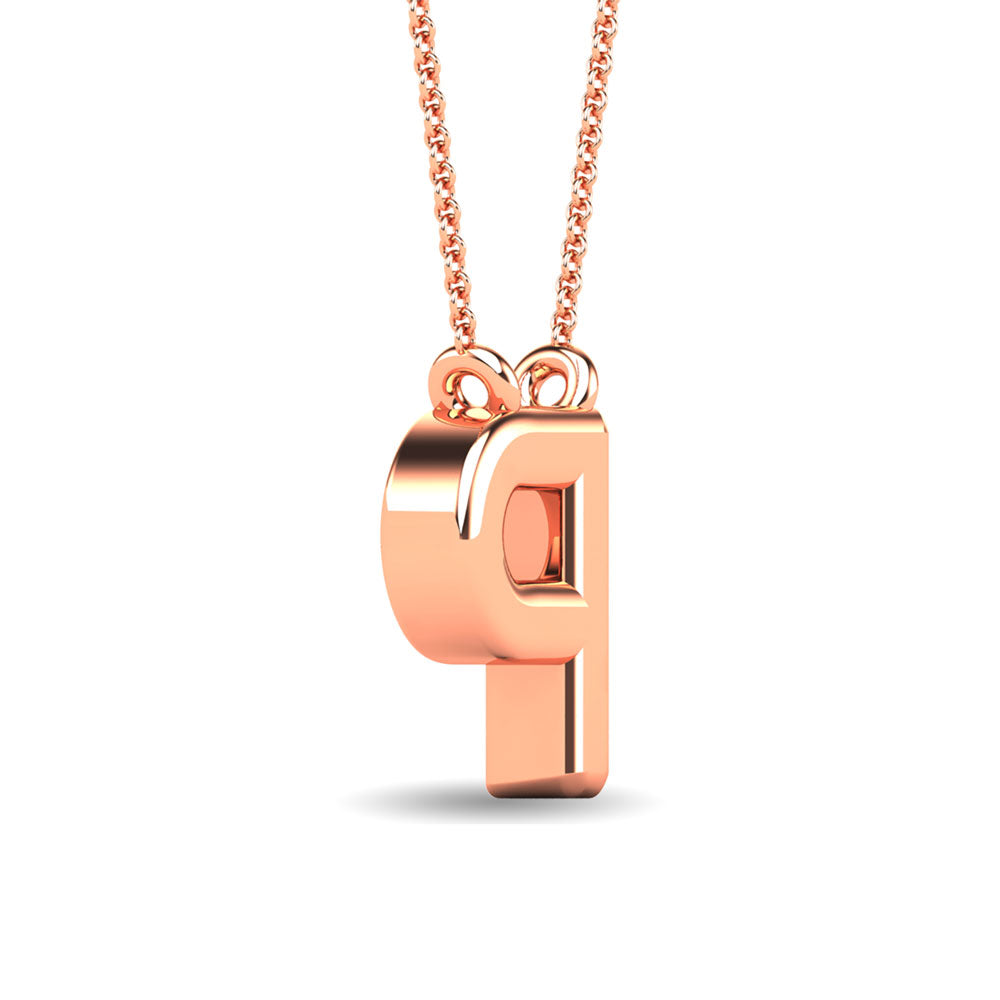 Diamond 1/20 Ct.Tw. Letter P Pendant in 10K Rose Gold&quot;&quot;