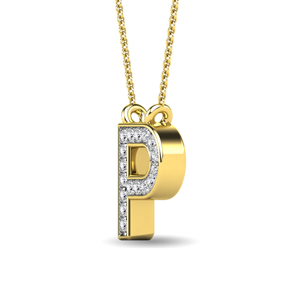 Diamond 1/20 Ct.Tw. Letter P Pendant in 10K Yellow Gold&quot;&quot;