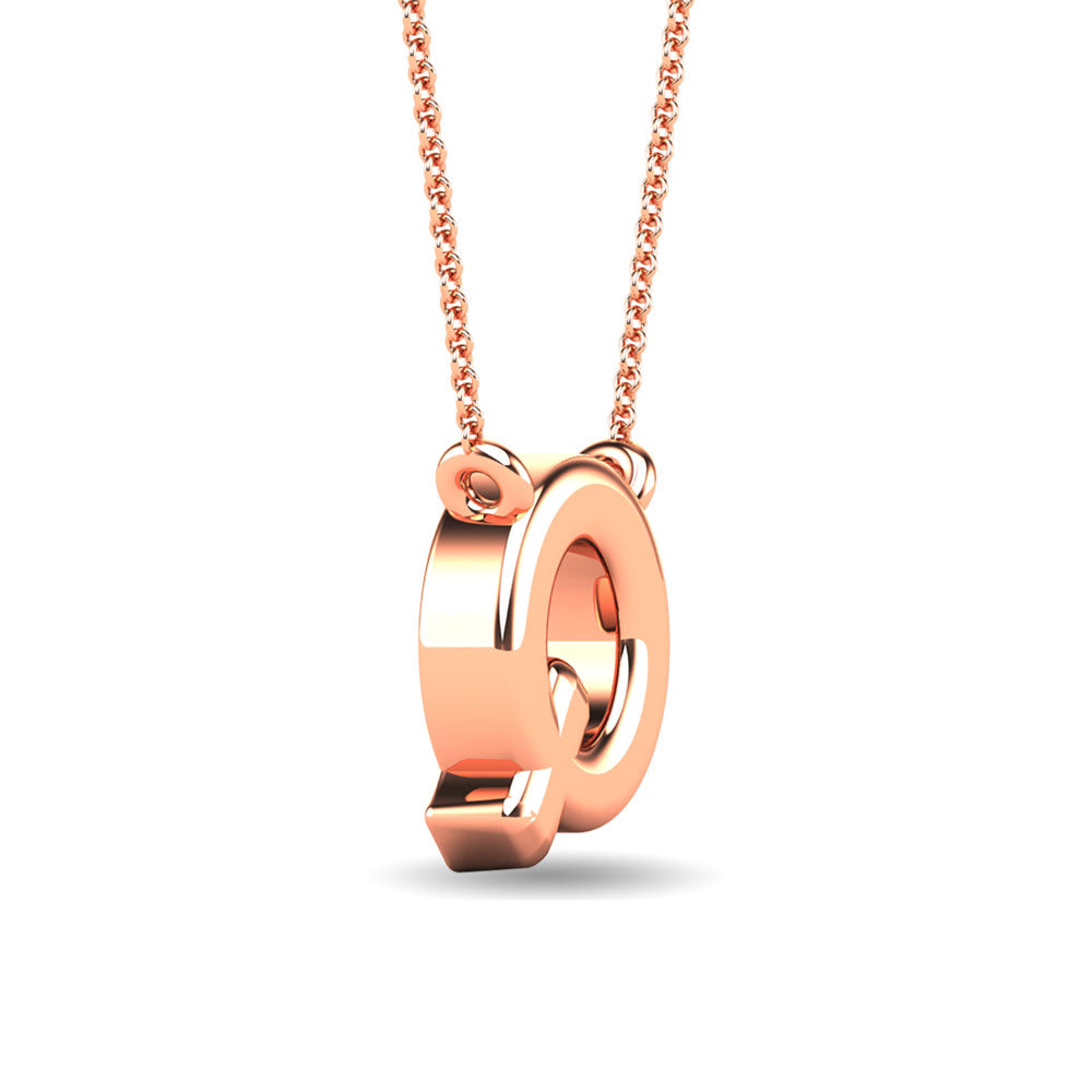 Diamond 1/20 Ct.Tw. Letter Q Pendant in 10K Rose Gold&quot;&quot;