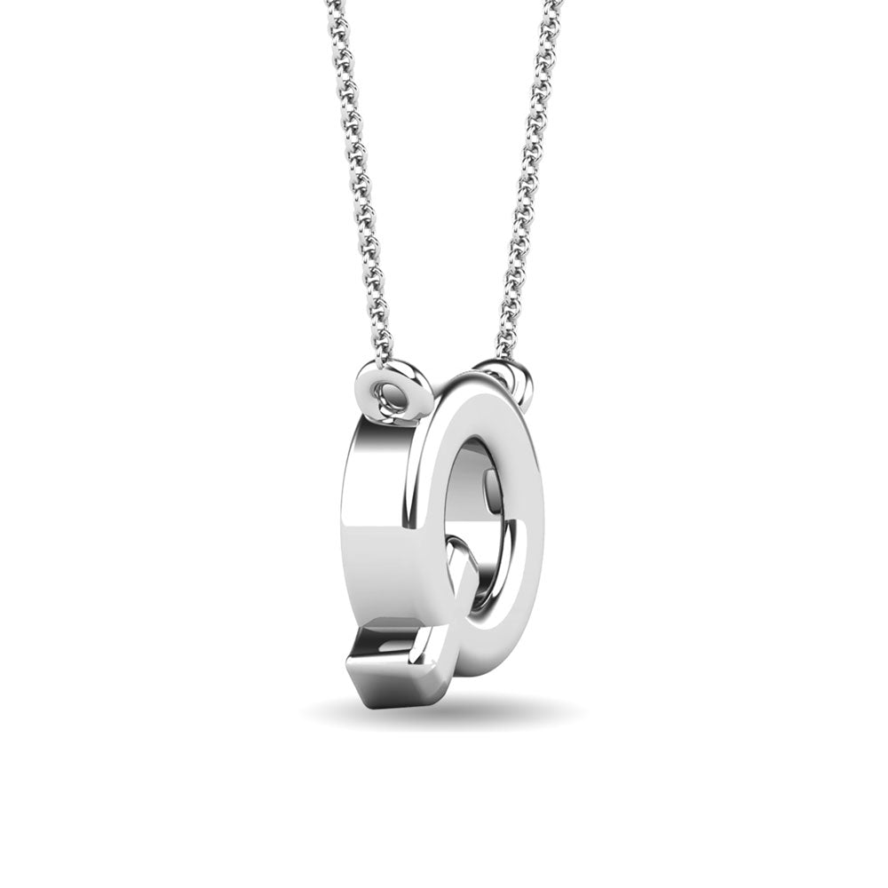 Diamond 1/20 Ct.Tw. Letter Q Pendant in 10K White Gold&quot;&quot;