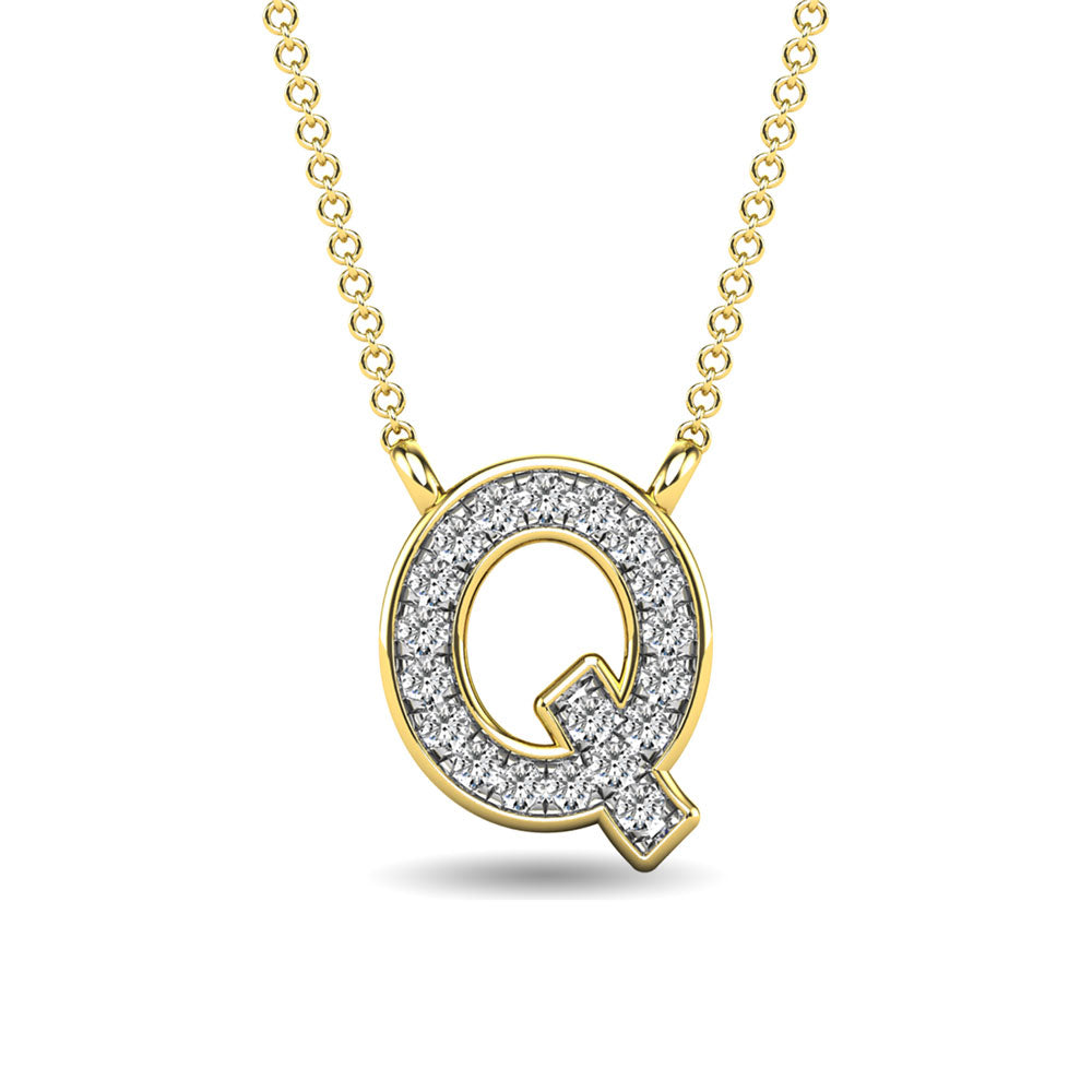 Diamond 1/20 Ct.Tw. Letter Q Pendant in 10K Yellow Gold&quot;&quot;