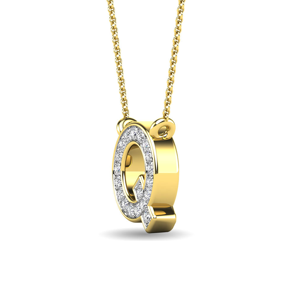 Diamond 1/20 Ct.Tw. Letter Q Pendant in 10K Yellow Gold&quot;&quot;