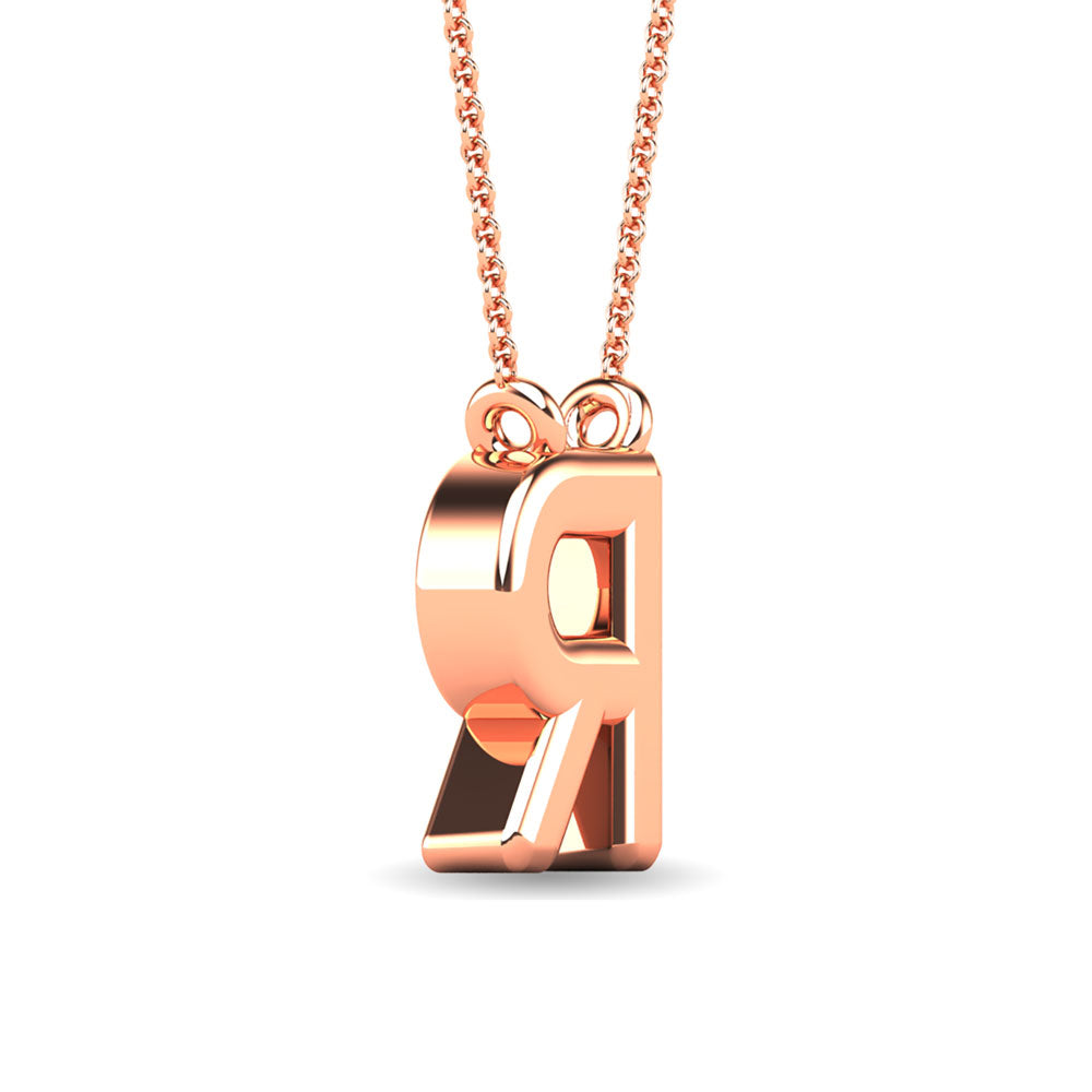 Diamond 1/20 Ct.Tw. Letter R Pendant in 10K Rose Gold&quot;&quot;