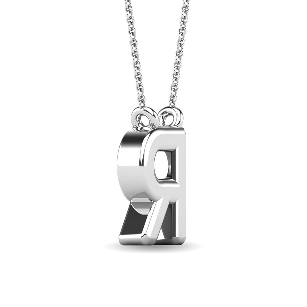 Diamond 1/20 Ct.Tw. Letter R Pendant in 10K White Gold&quot;&quot;