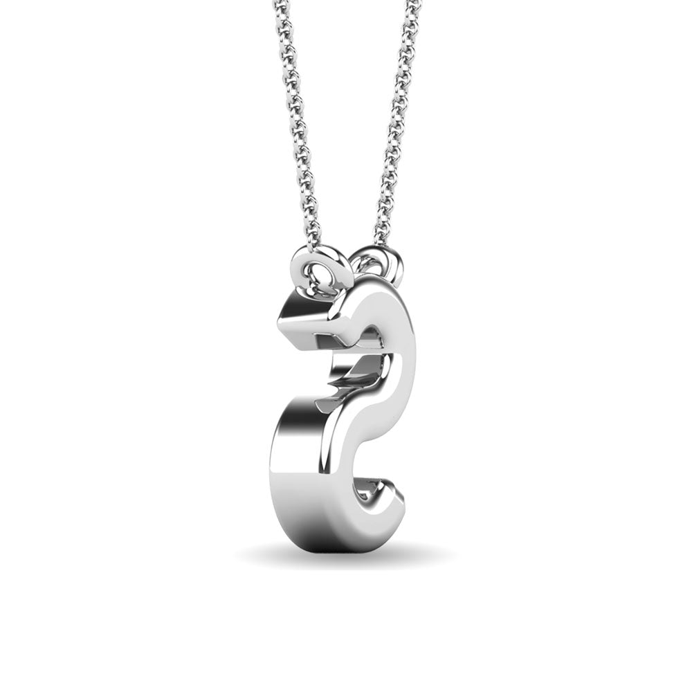 Diamond 1/20 Ct.Tw. Letter S Pendant in 10K White Gold&quot;&quot;