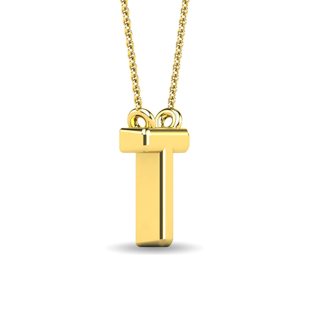 Diamond 1/20 Ct.Tw. Letter T Pendant in 10K Yellow Gold&quot;&quot;