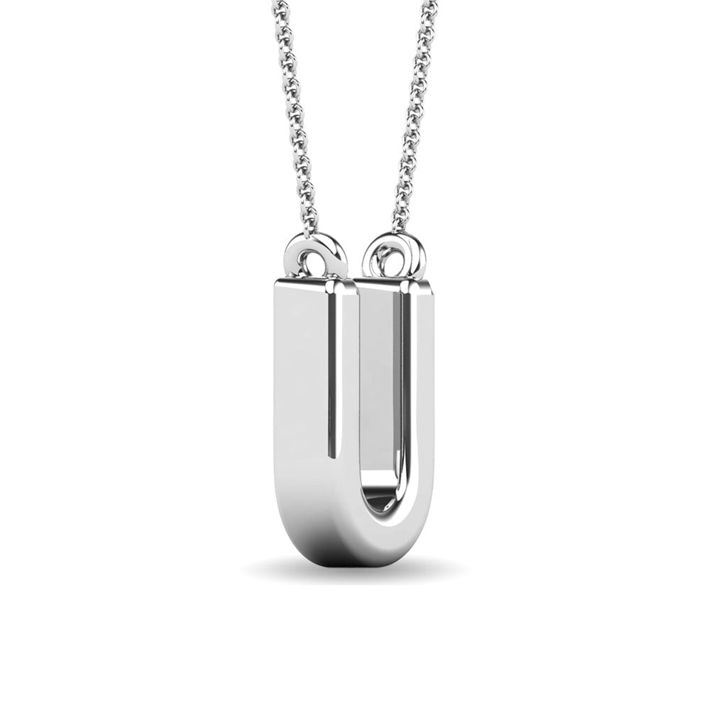 Diamond 1/20 Ct.Tw. Letter U Pendant in 10K White Gold&quot;&quot;