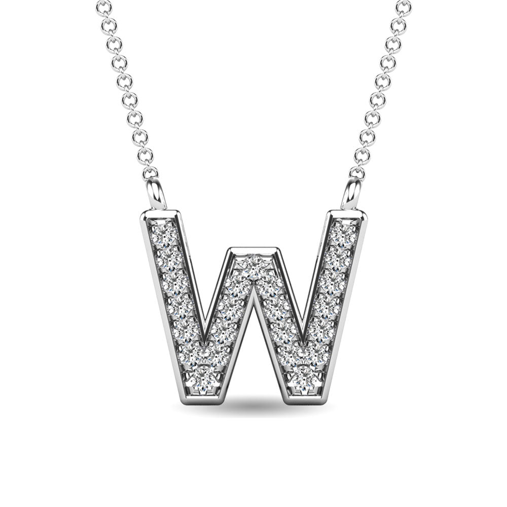 Diamond 1/20 Ct.Tw. Letter W Pendant in 10K White Gold&quot;&quot;