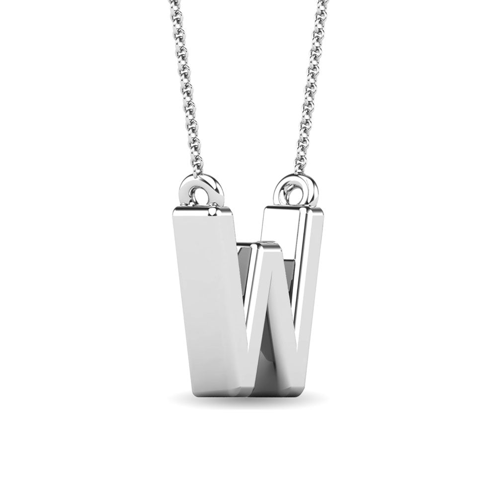 Diamond 1/20 Ct.Tw. Letter W Pendant in 10K White Gold&quot;&quot;