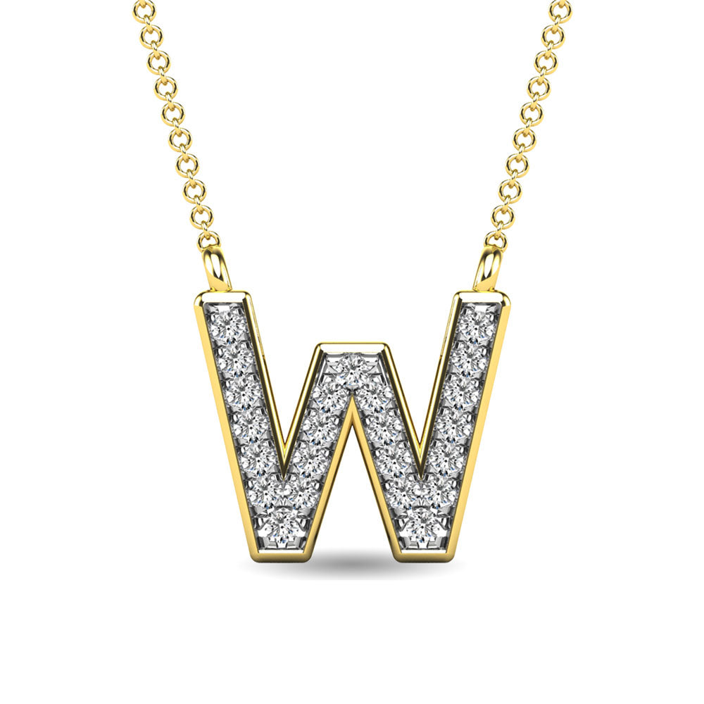 Diamond 1/20 Ct.Tw. Letter W Pendant in 10K Yellow Gold&quot;&quot;