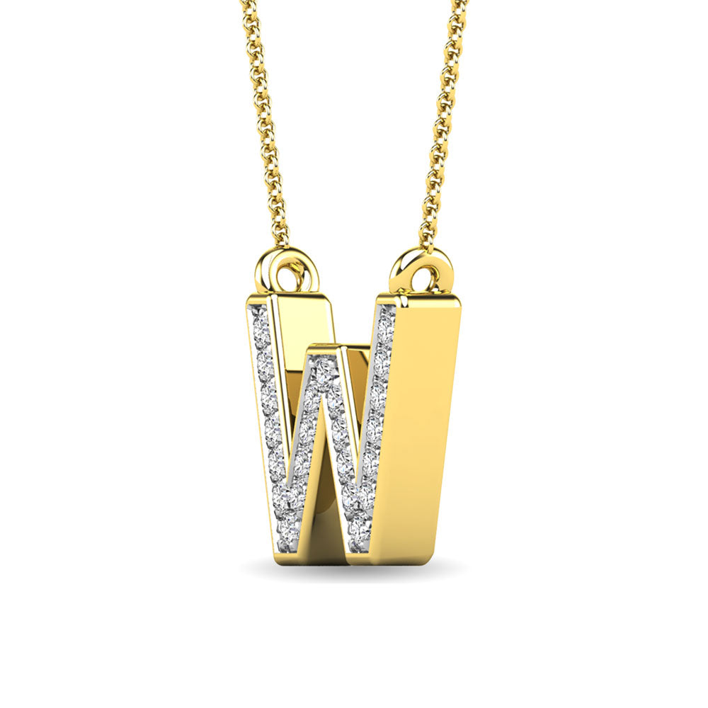 Diamond 1/20 Ct.Tw. Letter W Pendant in 10K Yellow Gold&quot;&quot;