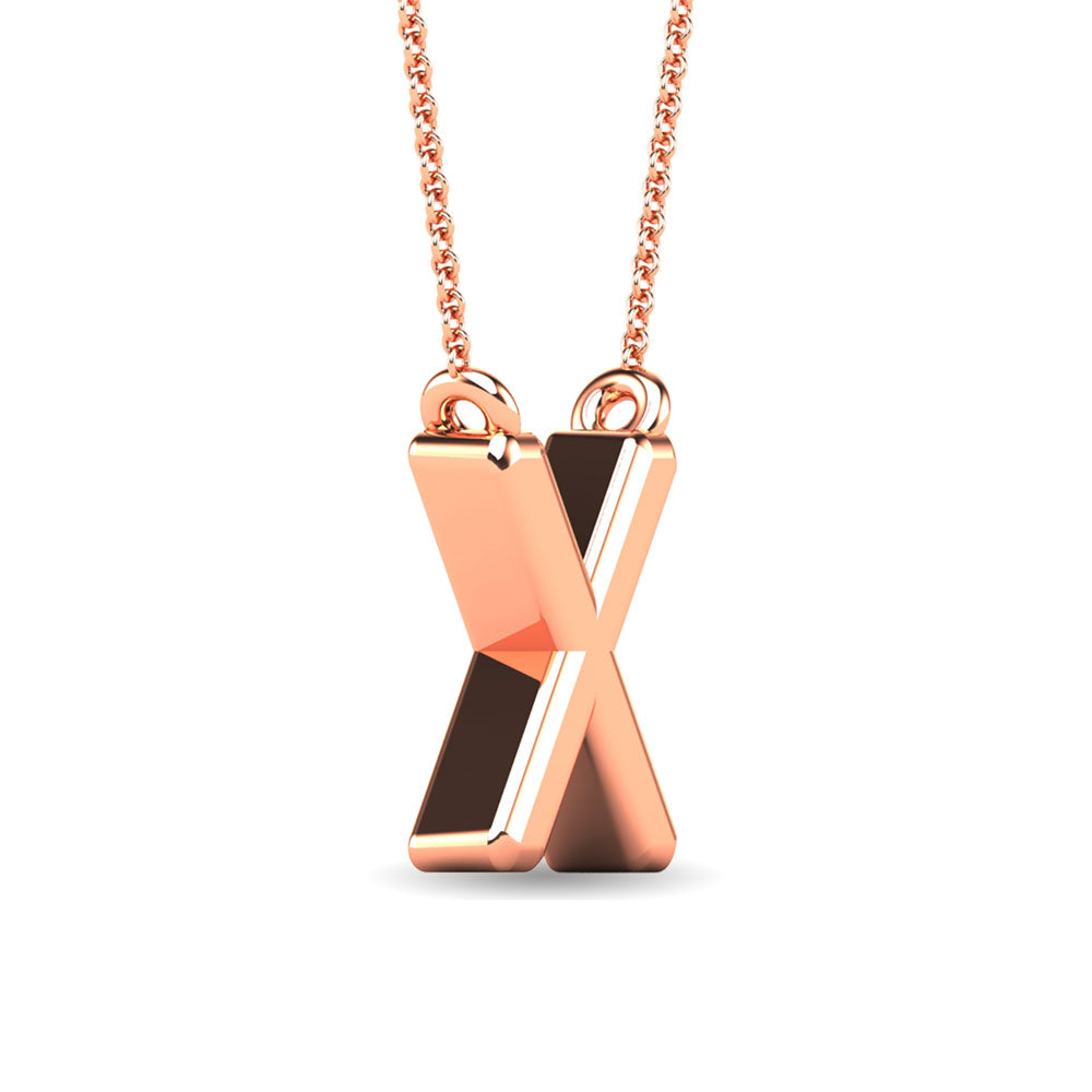 Diamond 1/20 Ct.Tw. Letter X Pendant in 10K Rose Gold&quot;&quot;