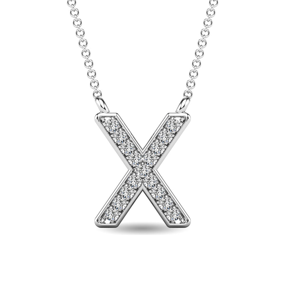 Diamond 1/20 Ct.Tw. Letter X Pendant in 10K White Gold&quot;&quot;