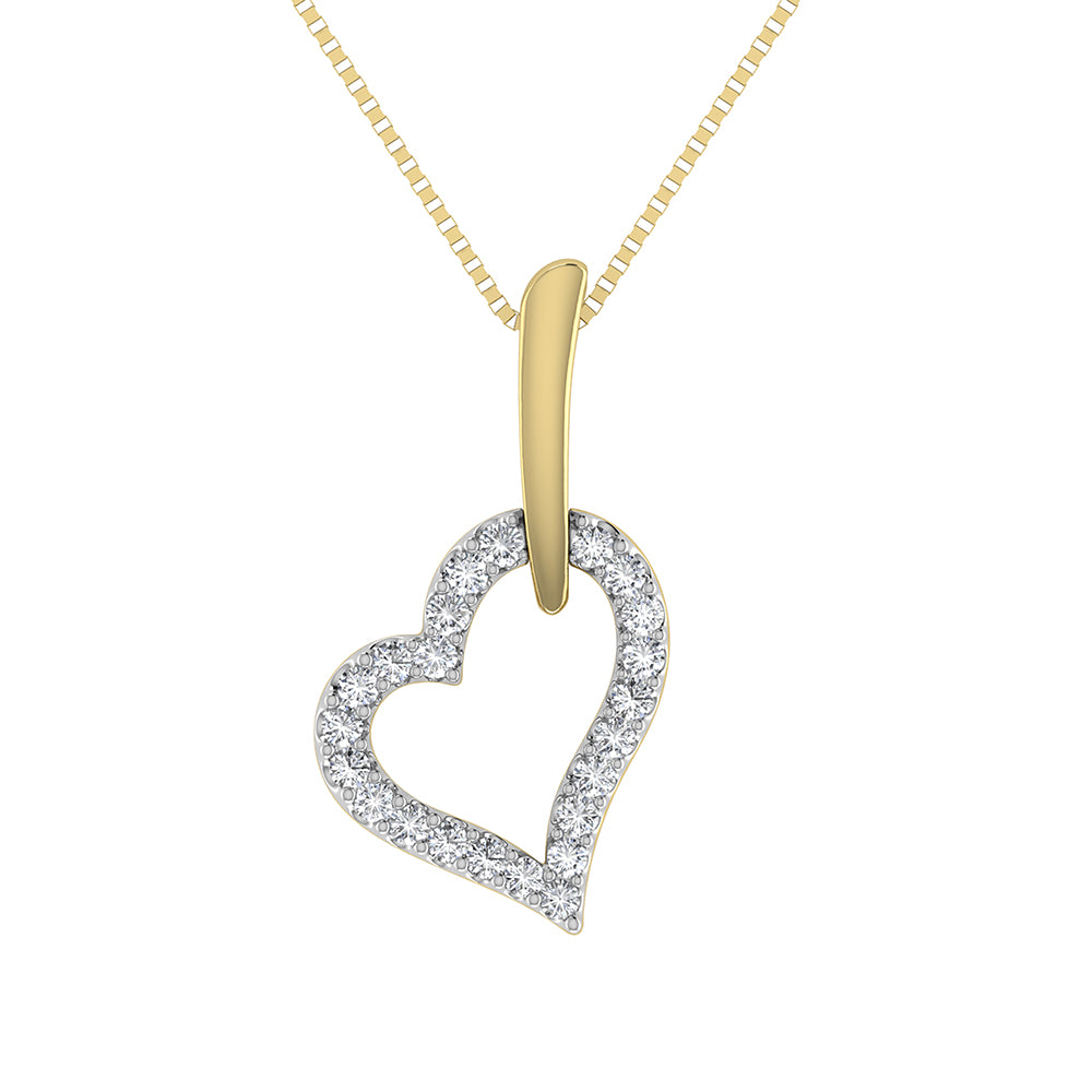 10K Yellow Gold 1/10 Ct.Tw. Diamond Heart Pendant