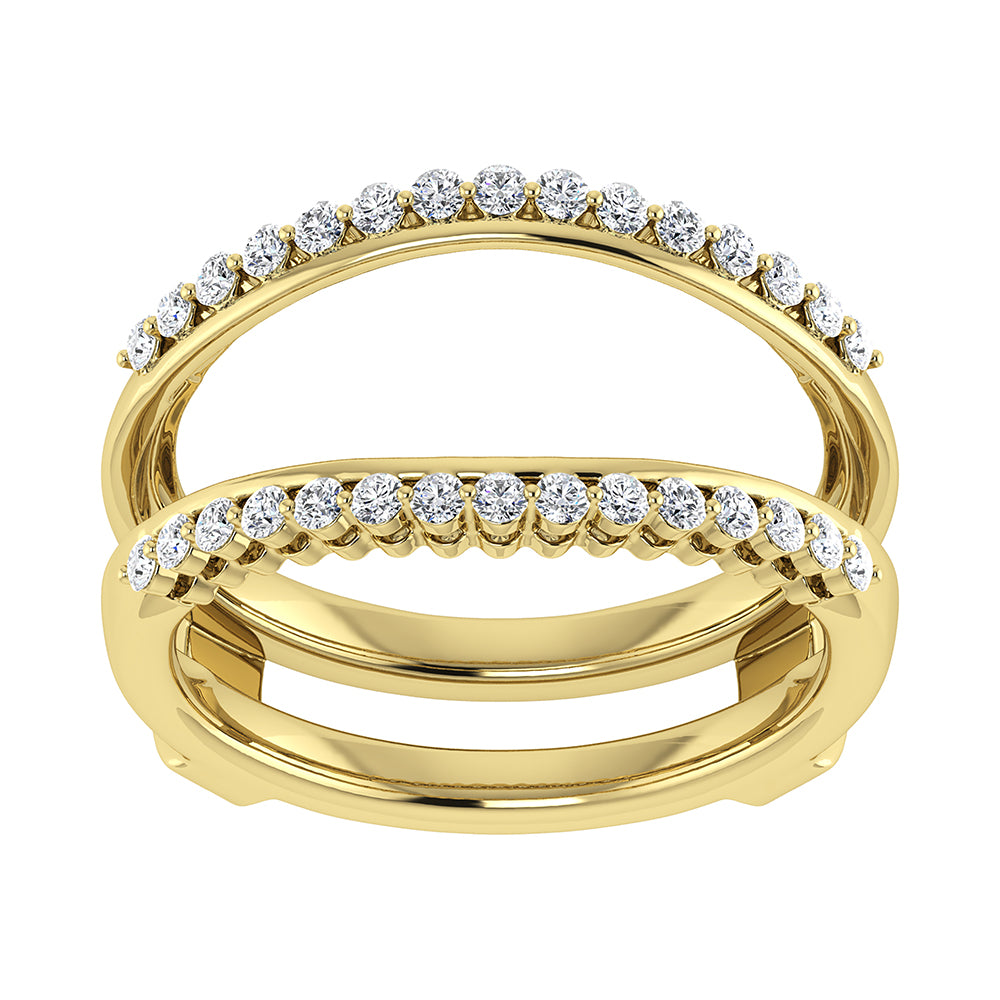 10K Yellow Gold 1/4 Ct.Tw. Diamond Chevron Guard Ring